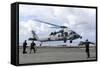 An Mh-60S Sea Hawk Lands on the Flight Deck of USS John C. Stennis-null-Framed Stretched Canvas