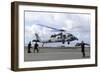 An Mh-60S Sea Hawk Lands on the Flight Deck of USS John C. Stennis-null-Framed Photographic Print