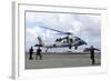 An Mh-60S Sea Hawk Lands on the Flight Deck of USS John C. Stennis-null-Framed Photographic Print