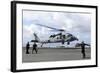 An Mh-60S Sea Hawk Lands on the Flight Deck of USS John C. Stennis-null-Framed Photographic Print