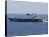 An MH-60S Seahawk Helicopter Flies over USS George H.W. Bush-Stocktrek Images-Stretched Canvas