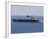 An MH-60S Seahawk Helicopter Flies over USS George H.W. Bush-Stocktrek Images-Framed Photographic Print