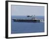 An MH-60S Seahawk Helicopter Flies over USS George H.W. Bush-Stocktrek Images-Framed Photographic Print