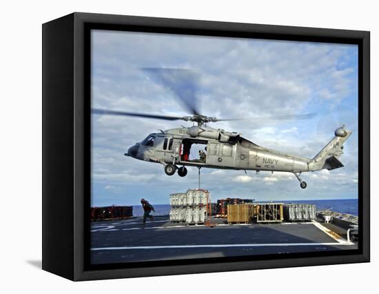 An MH-60s Seahawk Helicopter Prepares to Deliver Ammunition-Stocktrek Images-Framed Stretched Canvas