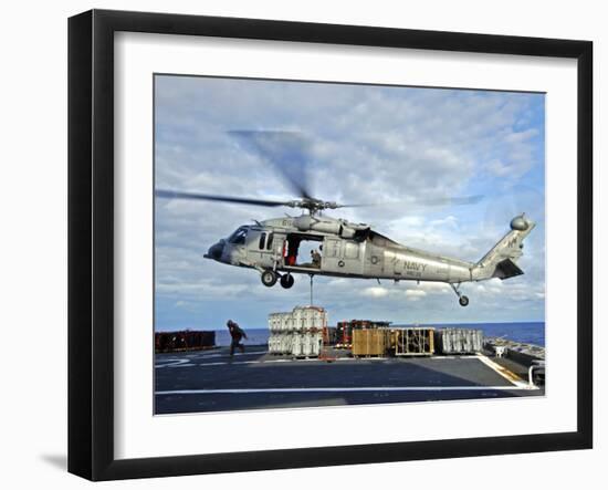 An MH-60s Seahawk Helicopter Prepares to Deliver Ammunition-Stocktrek Images-Framed Photographic Print