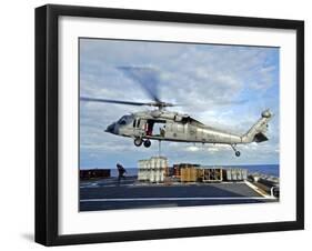 An MH-60s Seahawk Helicopter Prepares to Deliver Ammunition-Stocktrek Images-Framed Photographic Print