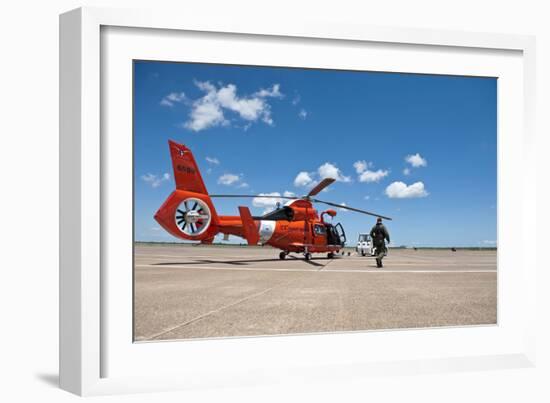 An Mh-65C Dolphin Helicopter of the U.S. Coast Guard-null-Framed Photographic Print