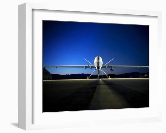 An MQ-9 Reaper Sits On the Flightline-Stocktrek Images-Framed Photographic Print