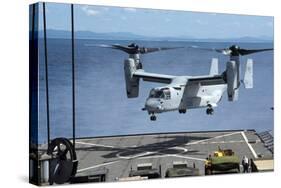 An MV-22 Osprey Lands on the Flight Deck of USS Germantown-null-Stretched Canvas