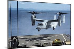 An MV-22 Osprey Lands on the Flight Deck of USS Germantown-null-Mounted Photographic Print