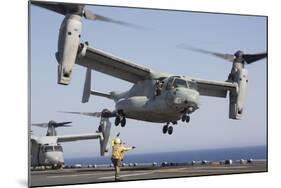 An MV-22 Osprey Takes Off from the Amphibious Assault Ship USS Kearsarge-null-Mounted Photographic Print