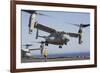 An MV-22 Osprey Takes Off from the Amphibious Assault Ship USS Kearsarge-null-Framed Photographic Print