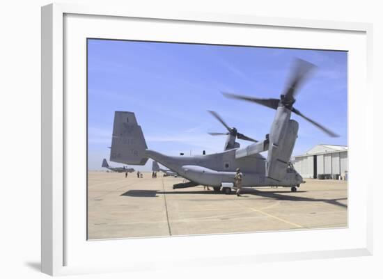 An MV-22 Osprey Taxiing at Marine Corps Air Station Miramar-null-Framed Photographic Print