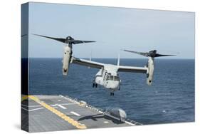 An MV-22B Osprey Lands Aboard the Amphibious Assault Ship USS Wasp-null-Stretched Canvas