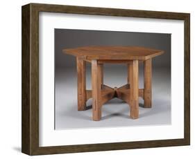 An Oak Hexagonal Library Table, Circa 1912-Dirk Van Erp-Framed Giclee Print