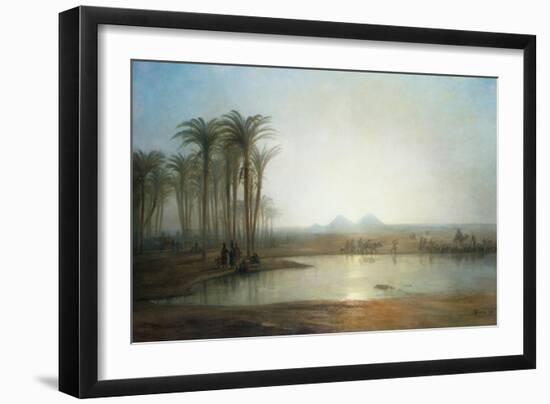 An Oasis Near the Pyramids, Egypt-Frederick Barry-Framed Giclee Print