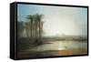 An Oasis Near the Pyramids, Egypt-Frederick Barry-Framed Stretched Canvas