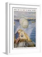 An Observation Balloon on an American Battleship in British Waters-Charles W. Wyllie-Framed Art Print