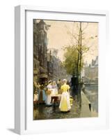 An October Morning in Amsterdam, C1895-Hans Hermann-Framed Giclee Print