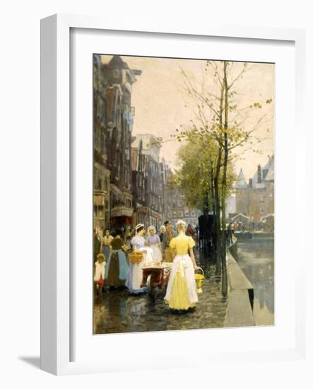 An October Morning in Amsterdam, C1895-Hans Hermann-Framed Giclee Print