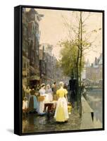 An October Morning in Amsterdam, C1895-Hans Hermann-Framed Stretched Canvas