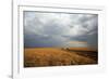 An off-road vehicle driving in the African savanna, Masai Mara Game Reserve, Kenya, East Africa, Af-null-Framed Photographic Print