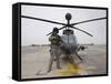 An Oh-58D Kiowa Warrior Pilot Stands Beside His Aircraft-null-Framed Stretched Canvas