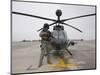 An Oh-58D Kiowa Warrior Pilot Stands Beside His Aircraft-null-Mounted Photographic Print