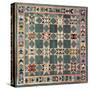 An Ohio Star Coverlet, America Pieced, Quilted and Appliqued Silk, Circa 1860-null-Stretched Canvas