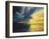 An Oil Painting on Canvas of a Dramatic High Contrast Sunset Sea View. A Battle between the Warm Li-Kiril Stanchev-Framed Art Print