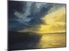 An Oil Painting on Canvas of a Dramatic High Contrast Sunset Sea View. A Battle between the Warm Li-Kiril Stanchev-Mounted Art Print