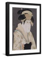 An Okubi-E Portrait of the Actor Segawa Kikunojo III in the Role of Oshizu-Chokosai Eisho-Framed Giclee Print