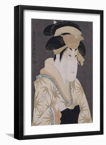 An Okubi-E Portrait of the Actor Segawa Kikunojo III in the Role of Oshizu-Chokosai Eisho-Framed Giclee Print