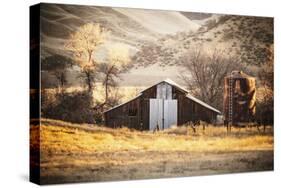 An Old Barn And Water Tank In The Early Morning Light Along Highway 25 In San Benito County-Ron Koeberer-Stretched Canvas