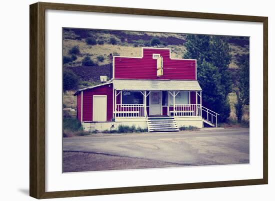 An Old Closed Country Store in a Desolate Town-graphicphoto-Framed Photographic Print