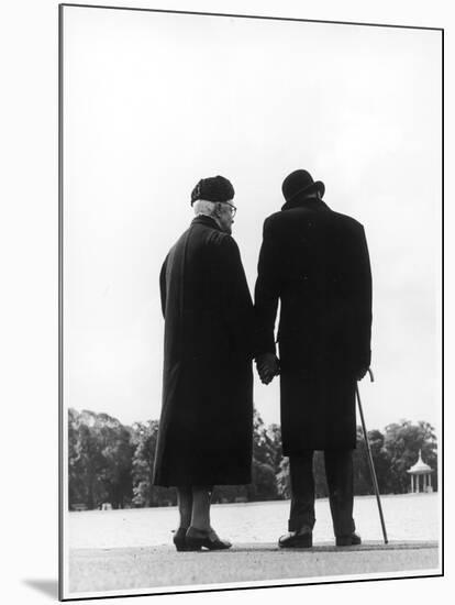 An Old Couple in the Park-null-Mounted Photographic Print