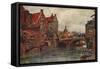 'An Old Dutch Waterway', c1915-Wilfrid Williams Ball-Framed Stretched Canvas