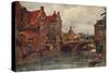 'An Old Dutch Waterway', c1915-Wilfrid Williams Ball-Stretched Canvas