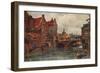 'An Old Dutch Waterway', c1915-Wilfrid Williams Ball-Framed Giclee Print