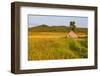 An Old Farm Building in a Field Next to the Mars Hill Wind Farm in Mars Hill, Maine-Jerry and Marcy Monkman-Framed Photographic Print