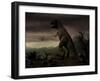 An Old-Fashioned Depiction of Tyrannosaurus Rex in Upright Stance-null-Framed Art Print