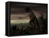 An Old-Fashioned Depiction of Tyrannosaurus Rex in Upright Stance-null-Framed Stretched Canvas