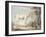 An Old Grey Horse Tethered to a Tree, a Boy Resting Nearby-Paul Sandby-Framed Giclee Print