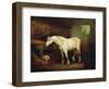An Old Grey Mare at a Manger-George Morland-Framed Giclee Print