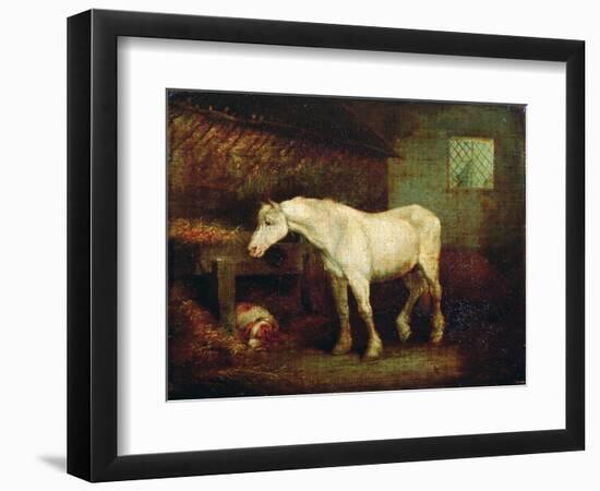 An Old Grey Mare at a Manger-George Morland-Framed Giclee Print