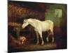 An Old Grey Mare at a Manger-George Morland-Mounted Giclee Print