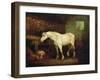 An Old Grey Mare at a Manger-George Morland-Framed Giclee Print