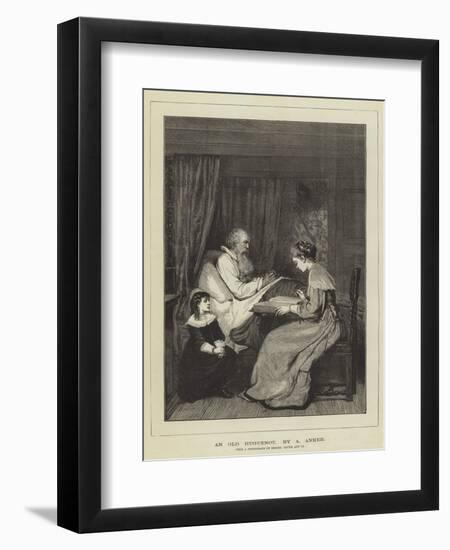 An Old Huguenot-Albert Anker-Framed Giclee Print