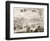 An Old Illustration Of Strait Of Messina, Between Italian Peninsula And Sicily-marzolino-Framed Art Print