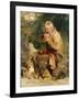 An Old Man and His Dog Seated by a Road Side-Edwin Henry Landseer-Framed Giclee Print